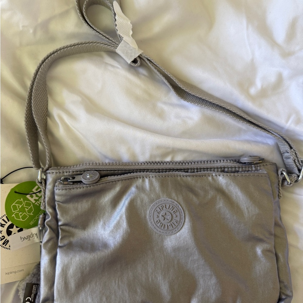 Kipling Metallic Silver Crossbody Bag